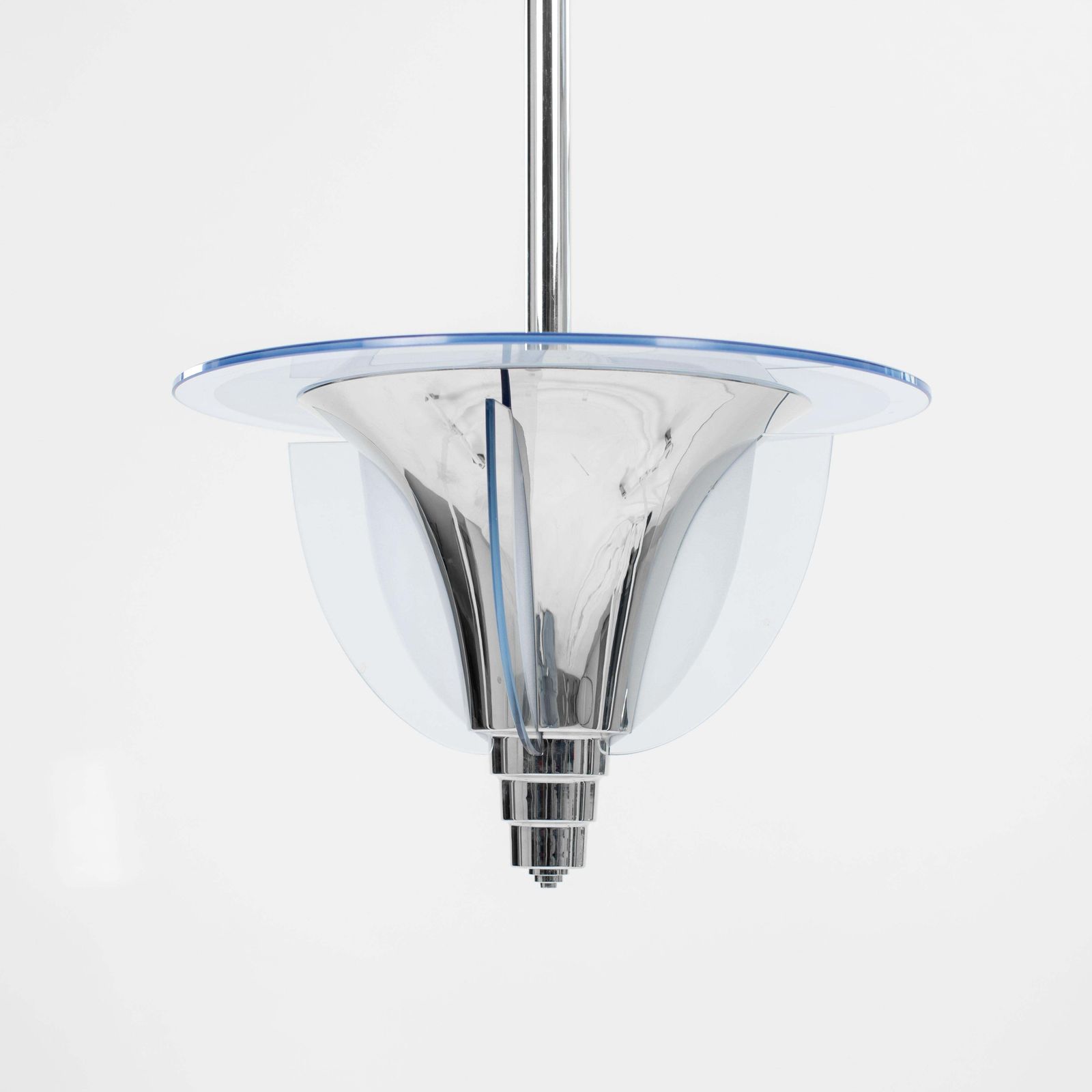 French Art Déco Modernist Chandelier By Petitot (Paris), France, 1930s photo vintage