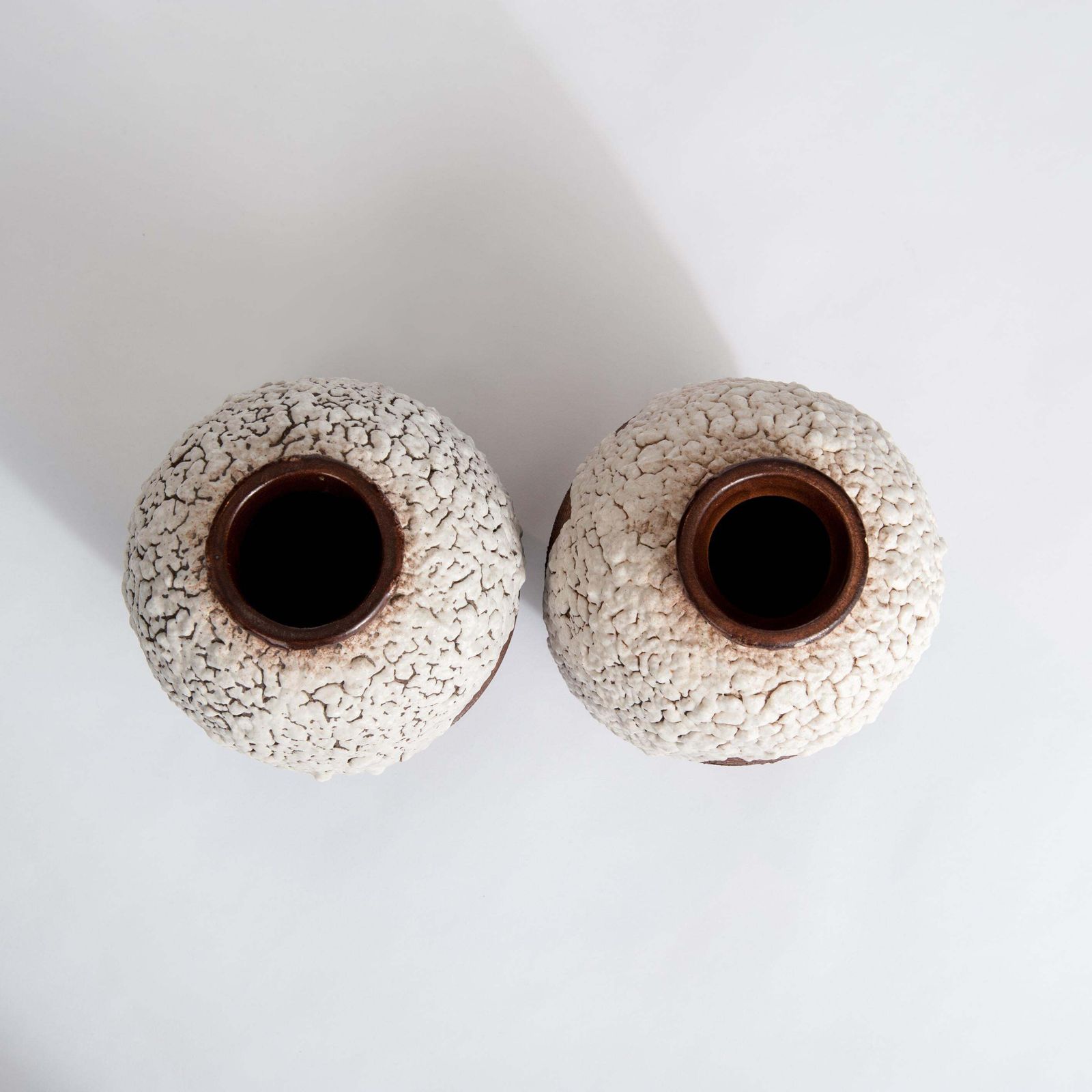 Pair Of French Art Deco Ceramic Vases Brown Offhwite By Louis Auguste Dage photo 2493.0