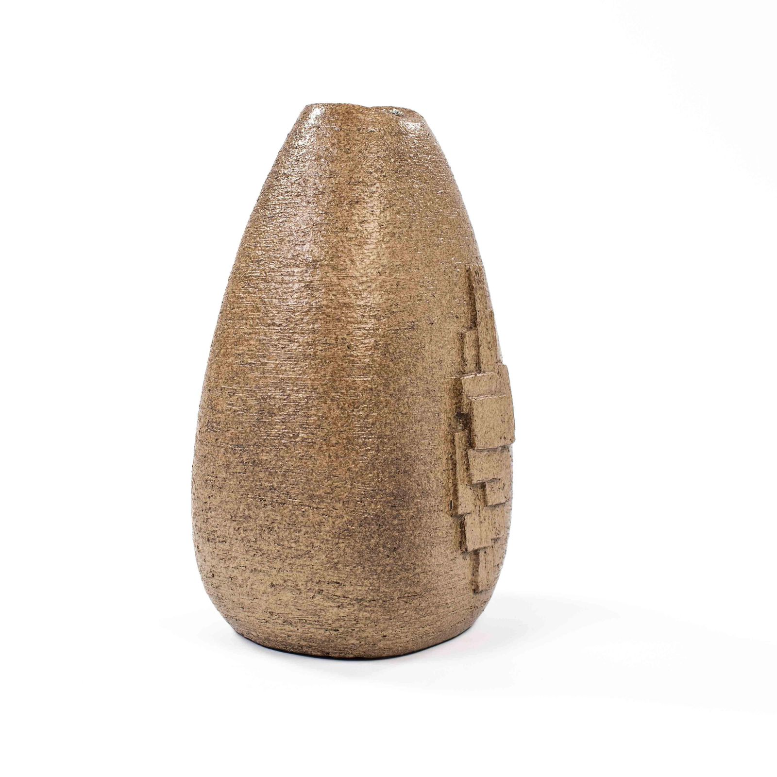 photo furniture French Mid Century Ceramic Vase With Geometric Decoration By G. Masarra, 1950s