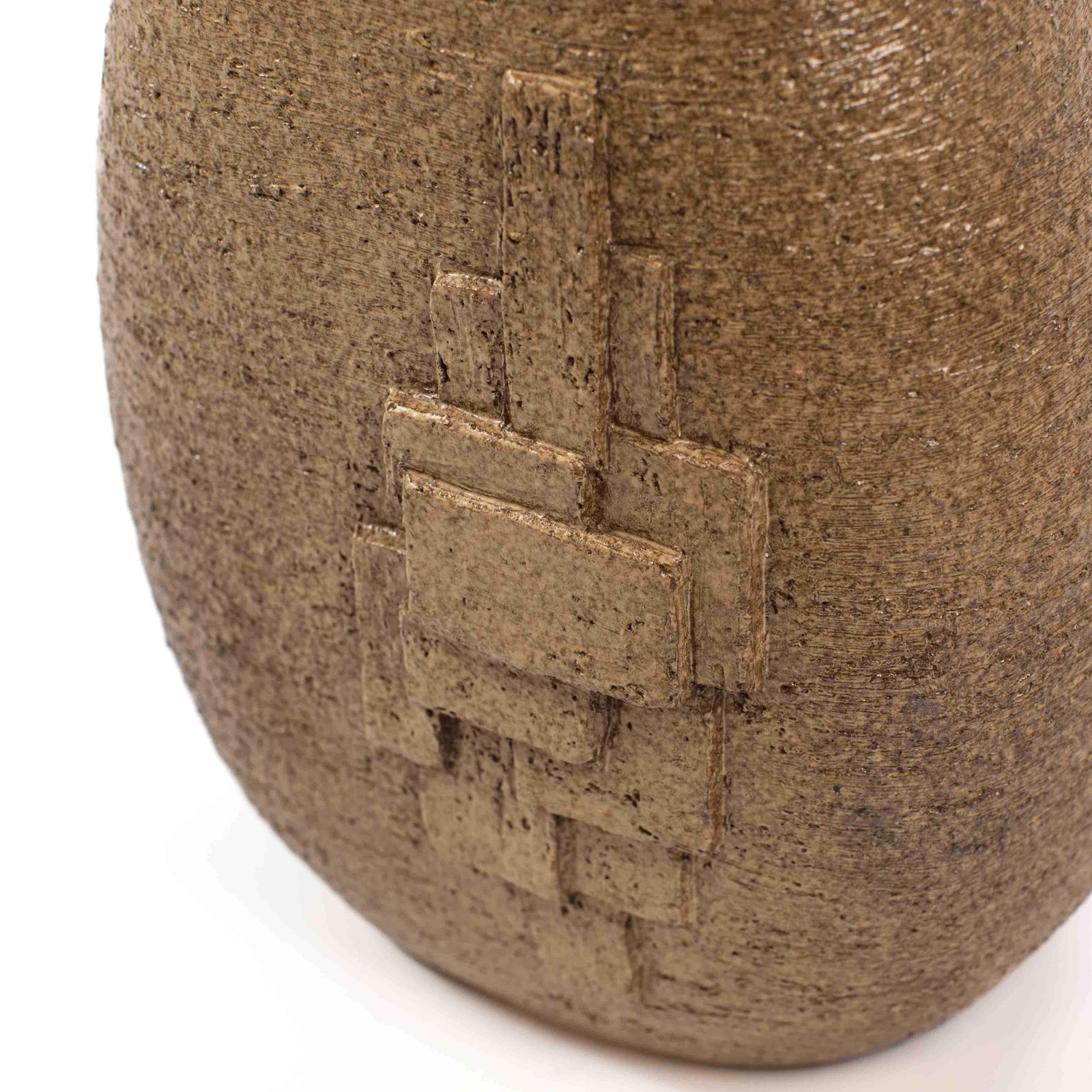 photo vintage French Mid Century Ceramic Vase With Geometric Decoration By G. Masarra, 1950s