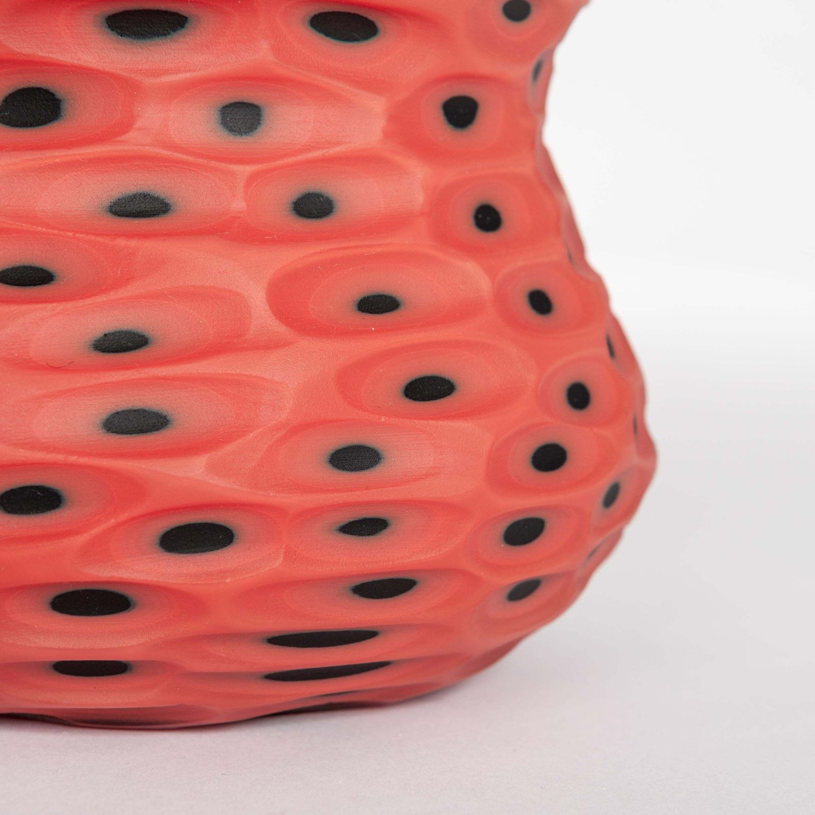 Italian Modern Coral Black Murano Glass Bowls With Battuto Decor By Afro Celotto photo vinterior