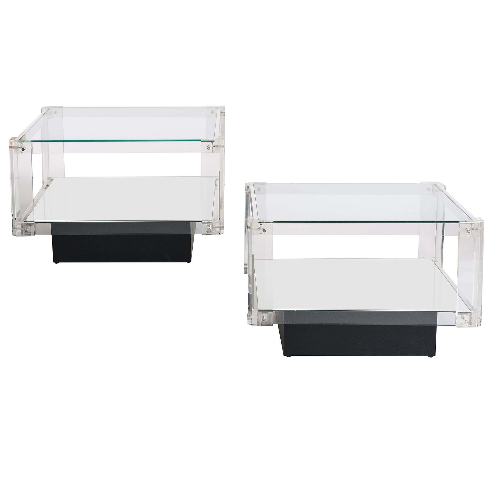Pair Of Scandinavian Acrylic Glass Side Tables From The 1960s