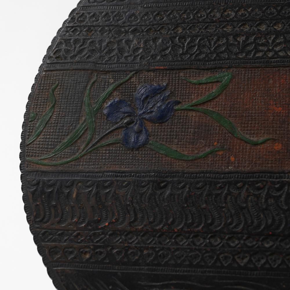 French Art Nouveau Cast Iron Gueridon With Floral Decoration Ca. 1900, Stamped photo for sale