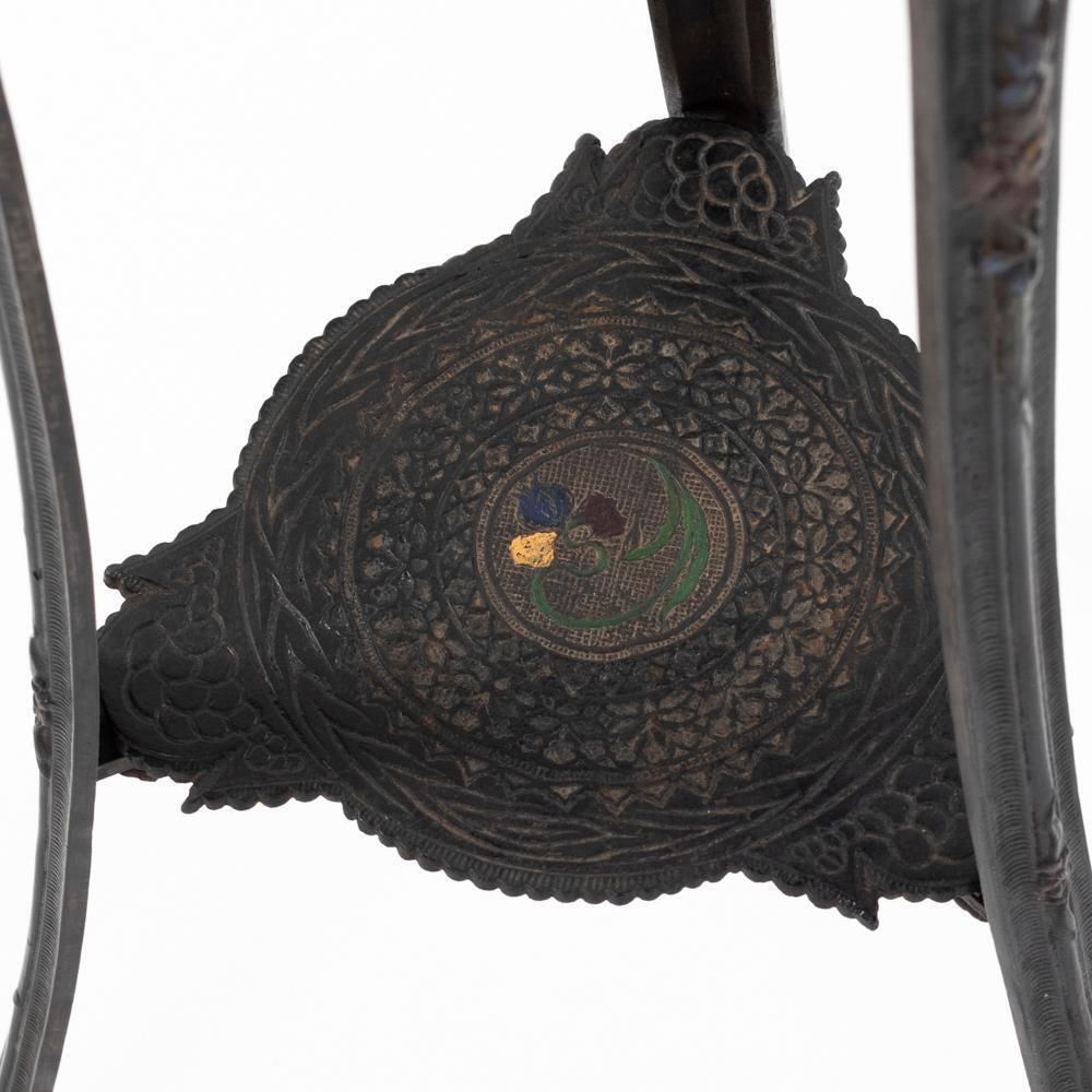 photo furniture French Art Nouveau Cast Iron Gueridon With Floral Decoration Ca. 1900, Stamped