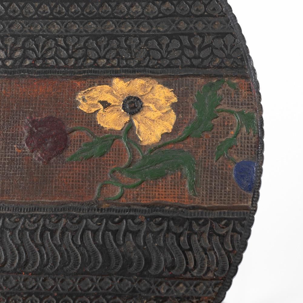 photo for sale French Art Nouveau Cast Iron Gueridon With Floral Decoration Ca. 1900, Stamped
