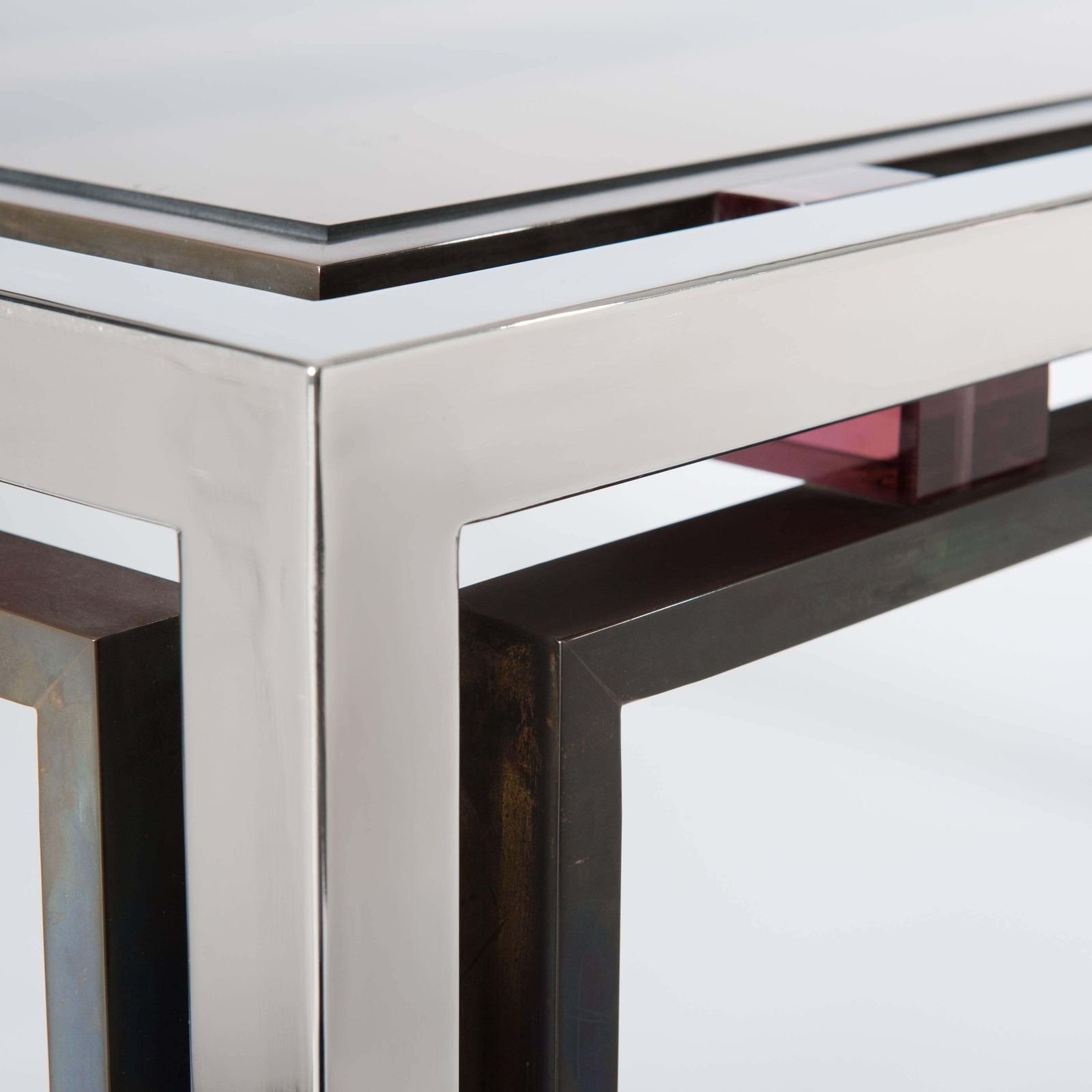 Mid Century Italian Chrome   Bronze   Bakelite Console Table By Romeo Rega 1970s photo buy