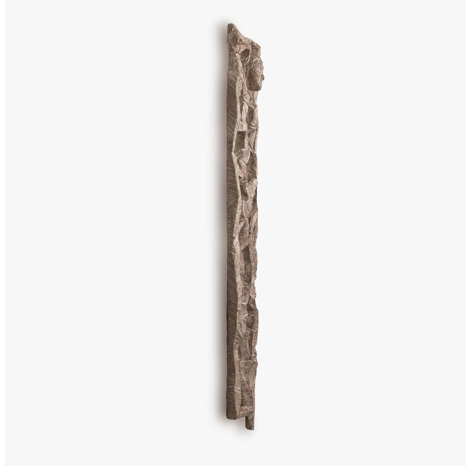 Tall Abstract Wooden Wall Mounted Sandy White Sculpture By Christofer Kochs 2019 photo 4943.0