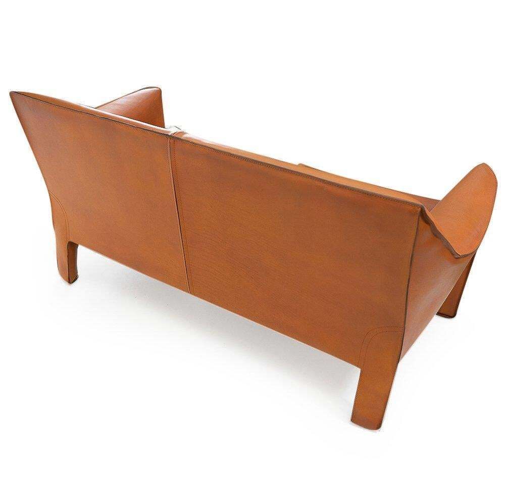 Italian Mid Century Leather Sofa In China Red By Mario Bellini For Cassina 1970s photo Furniture