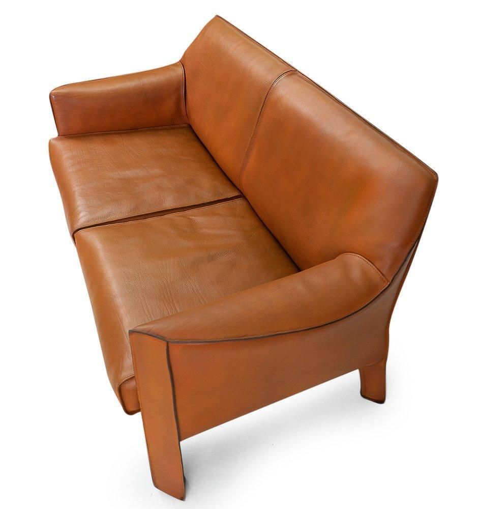 Italian Mid Century Leather Sofa In China Red By Mario Bellini For Cassina 1970s photo 7652.0