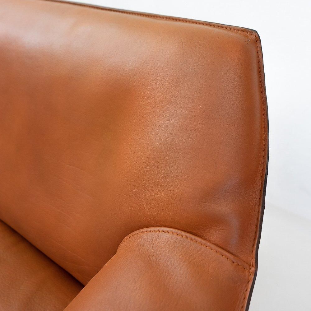Italian Mid Century Leather Sofa In China Red By Mario Bellini For Cassina 1970s photo buy