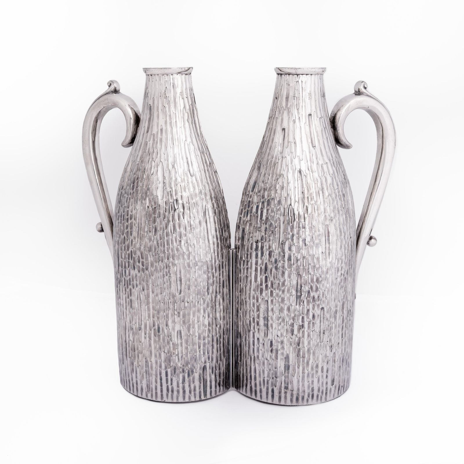 English Art Déco Wine Bottle Coat In Pure Silver England 1920s, Stamped photo vinterior