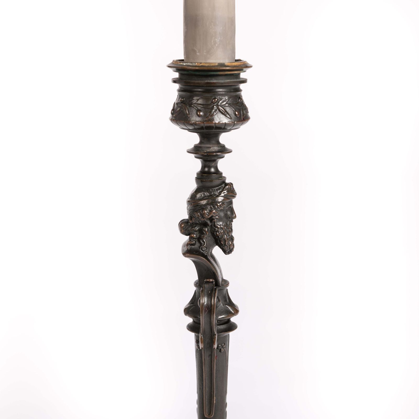Pair Of French Napoleon III Bronze Candlesticks By Foundry F. Barbedienne 1860s photo buy