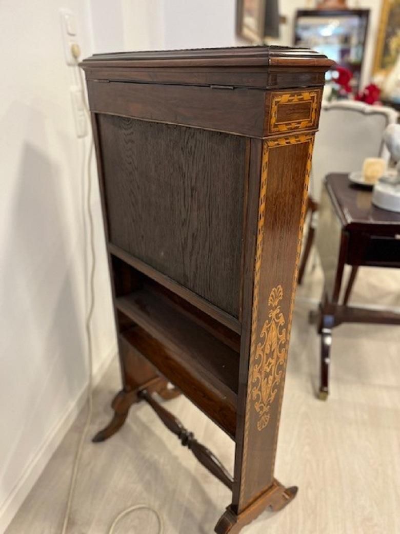photo furniture Small French Travel Secretary Napoleon III In Rosewood And Boxwood Veneer 1860s