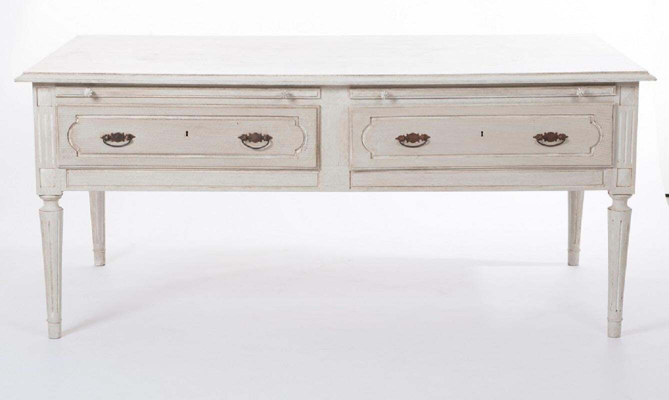 Classic English Commode, Dresser Or Sideboard Light Grey Patinated, 1880s photo furniture