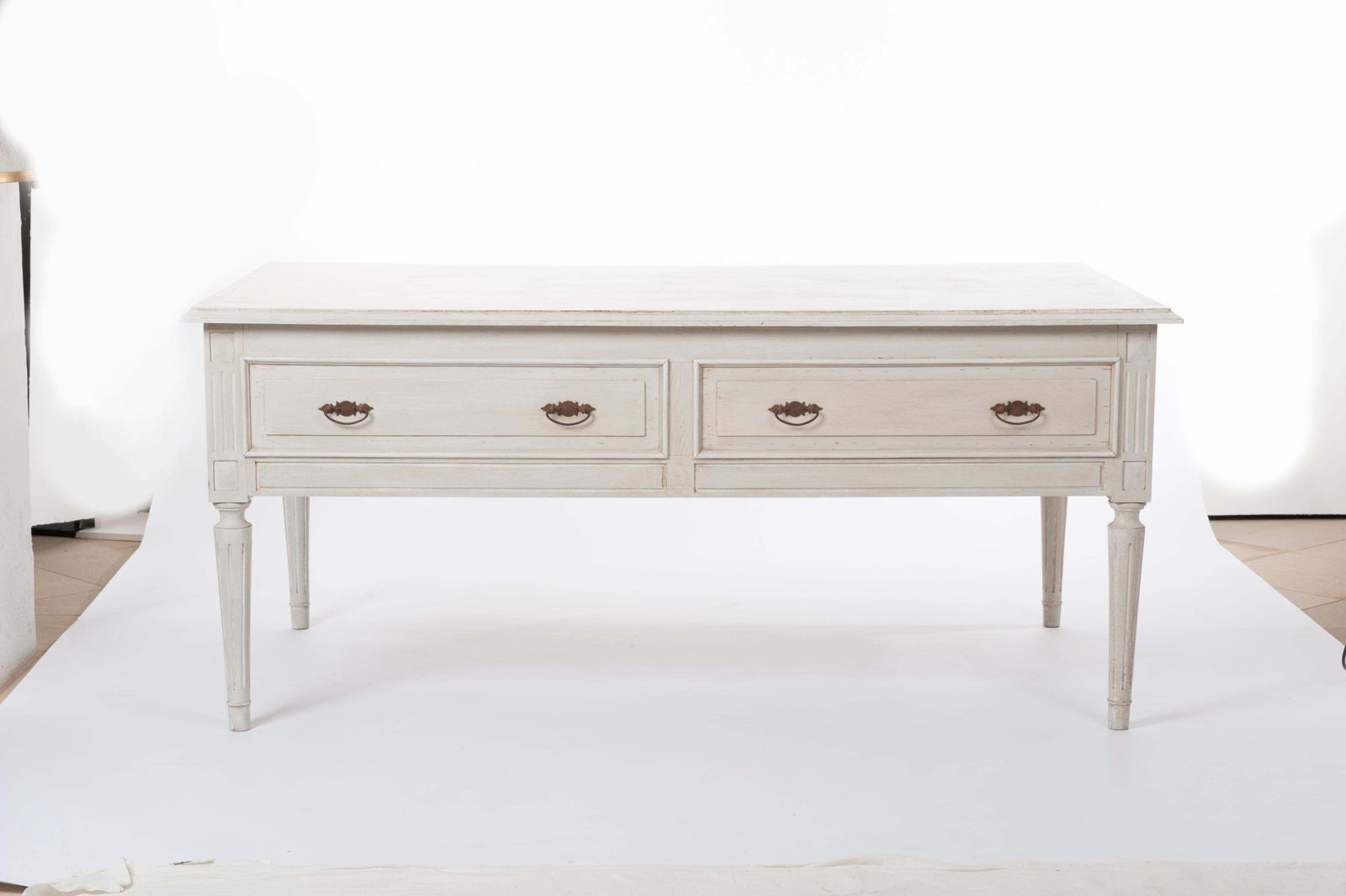 Classic English Commode, Dresser Or Sideboard Light Grey Patinated, 1880s photo 3396.0