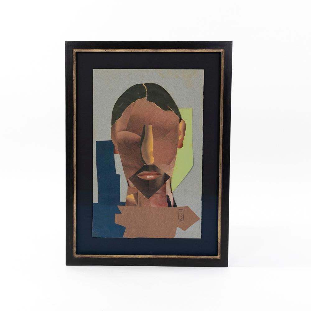 Abstract French Mid Century Cubistic Collage By Ida Colucci, Signed By Hand photo furniture