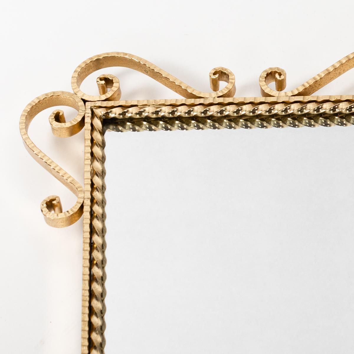 Italian Stylized Conical Midcentury Mirror Iron Gilded By Luigi Colli 1950s photo 3181.0