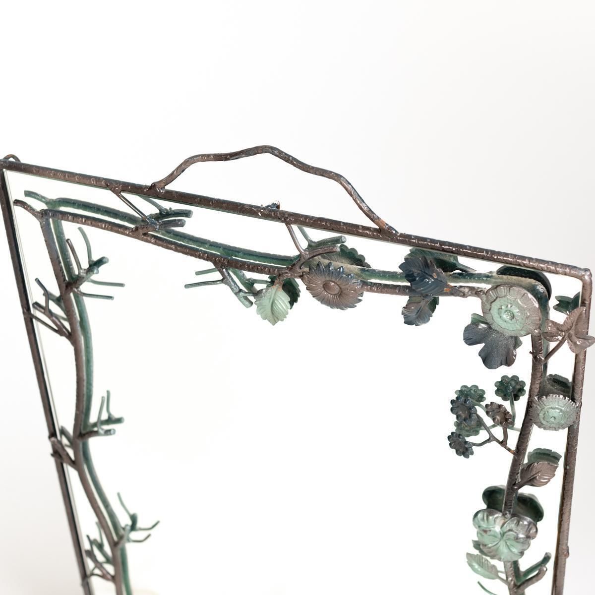 photo furniture French Midcentury Bronze Naturalistic Designed Mirror For Lanvin Paris, 1970s