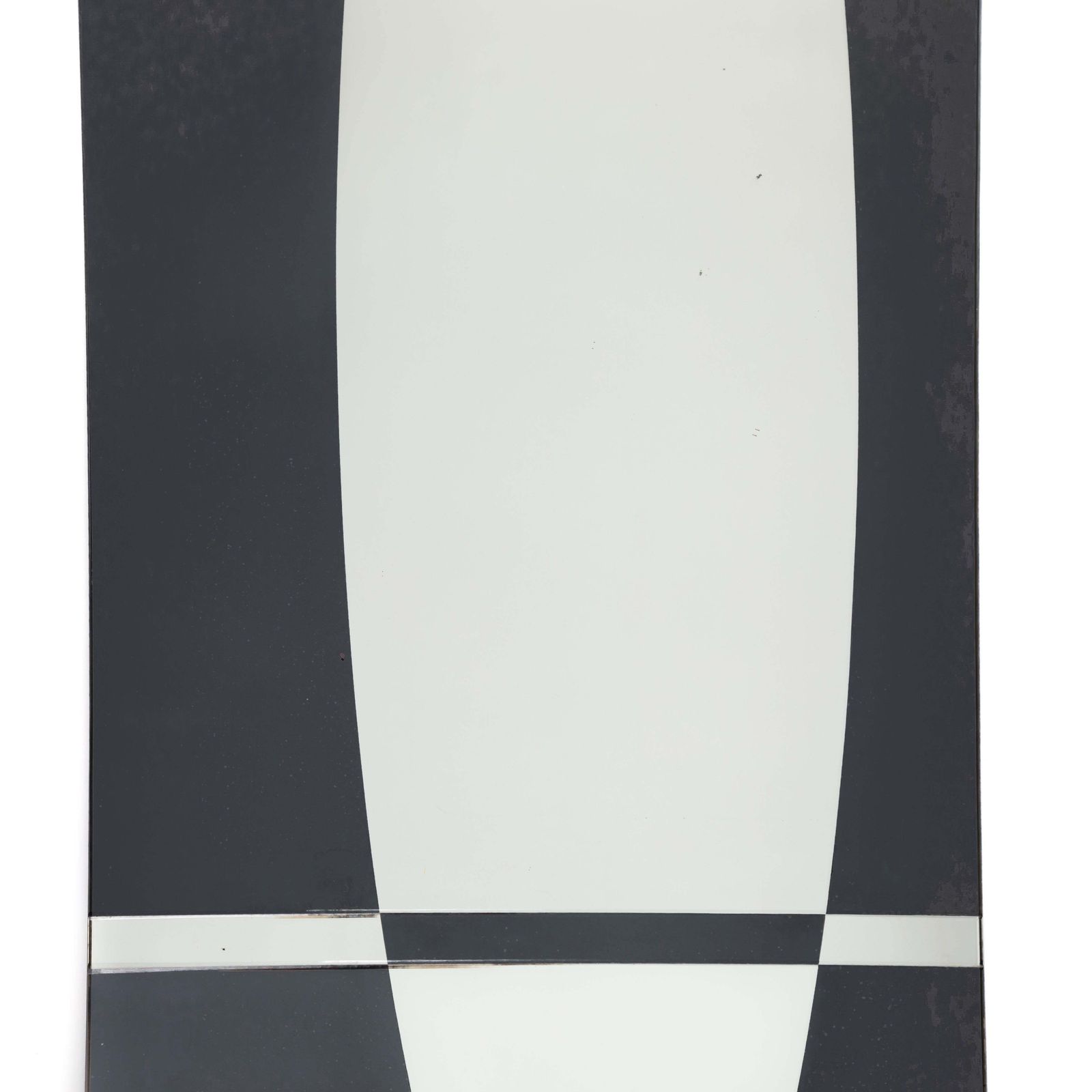 French Mid Century Graphic Mirror In Anthracite Silver By Jacques Hitier, 1960s photo vinterior