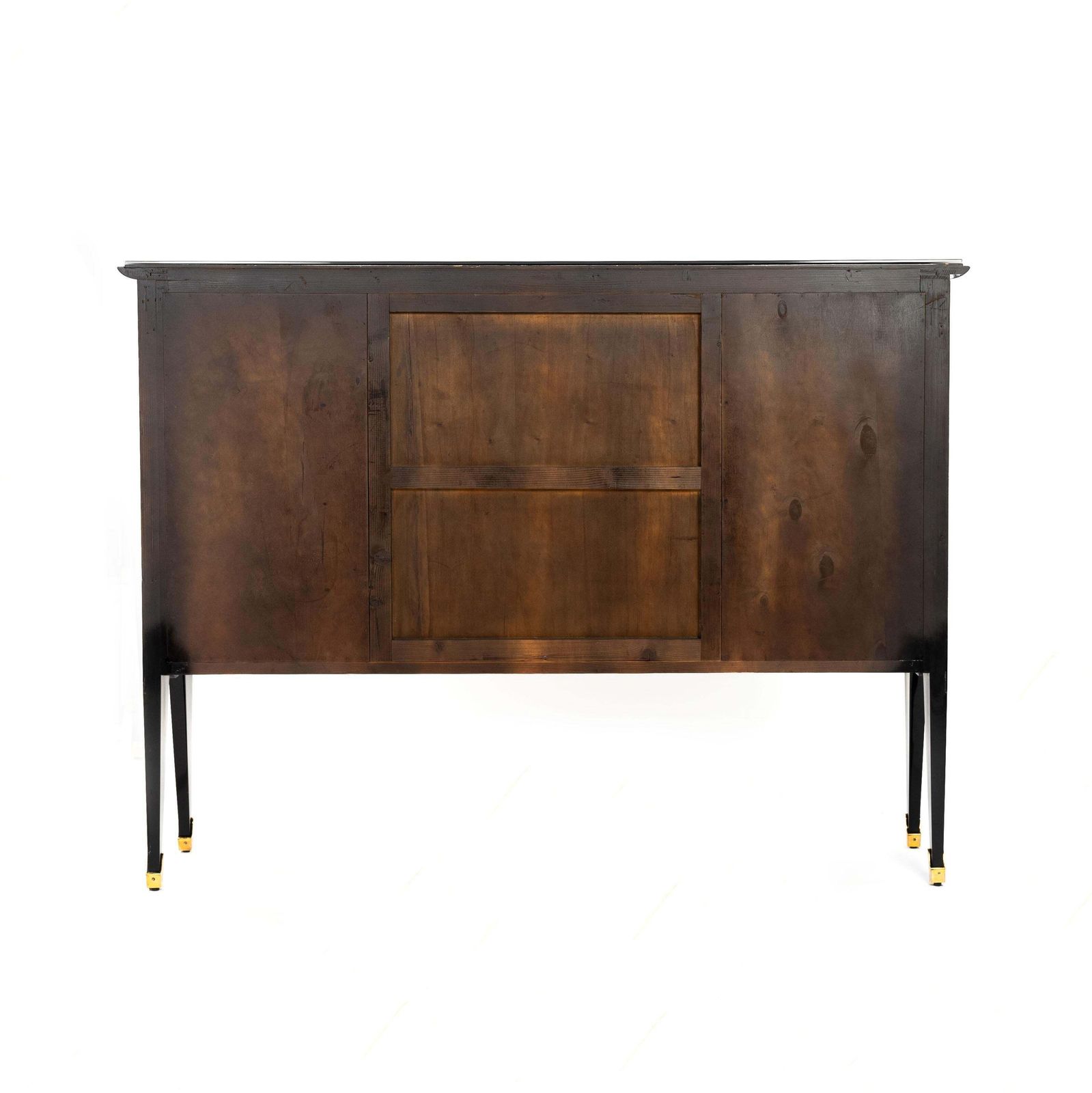 Mid Century Italian Credenza Black Lacquer Brass Details By Vittorio Dassi 1950s photo vinterior
