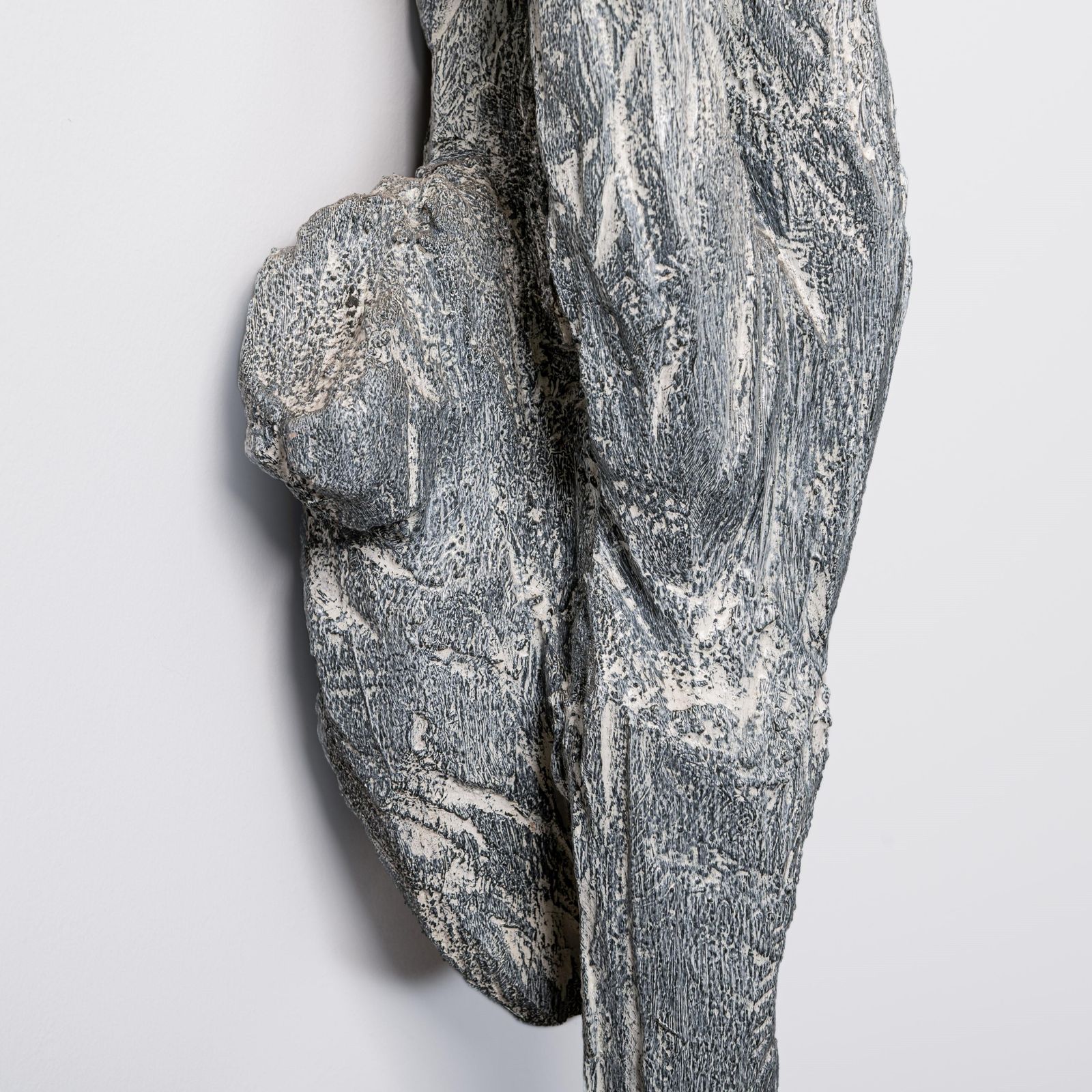 Tall Abstract Wooden Wall Mounted Grey Blue Sculpture By Christofer Kochs 2014 photo 5072.0