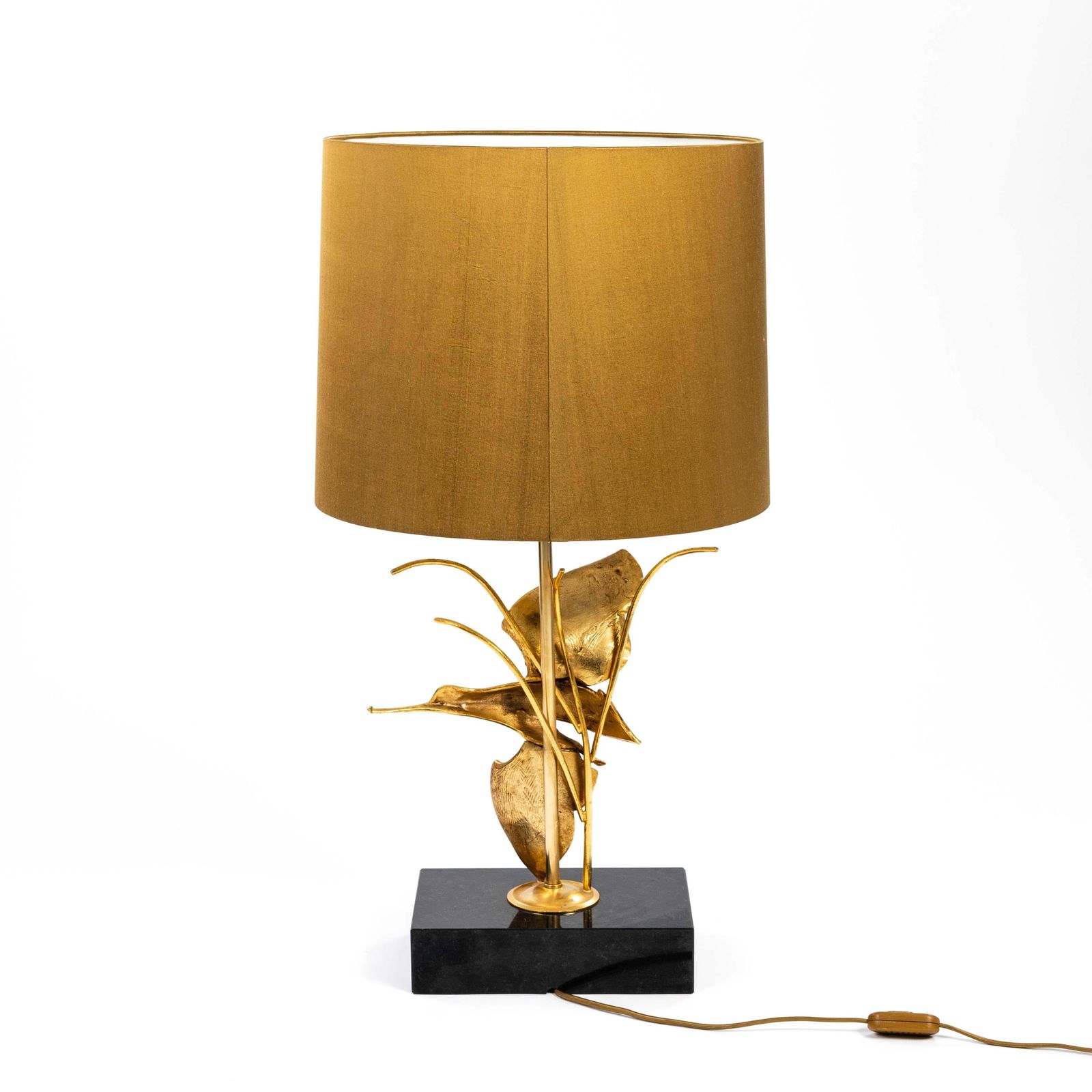 Italian Midcentury Gilded Brass Bird Table Lamp By Gm Italia 1950s photo vintage
