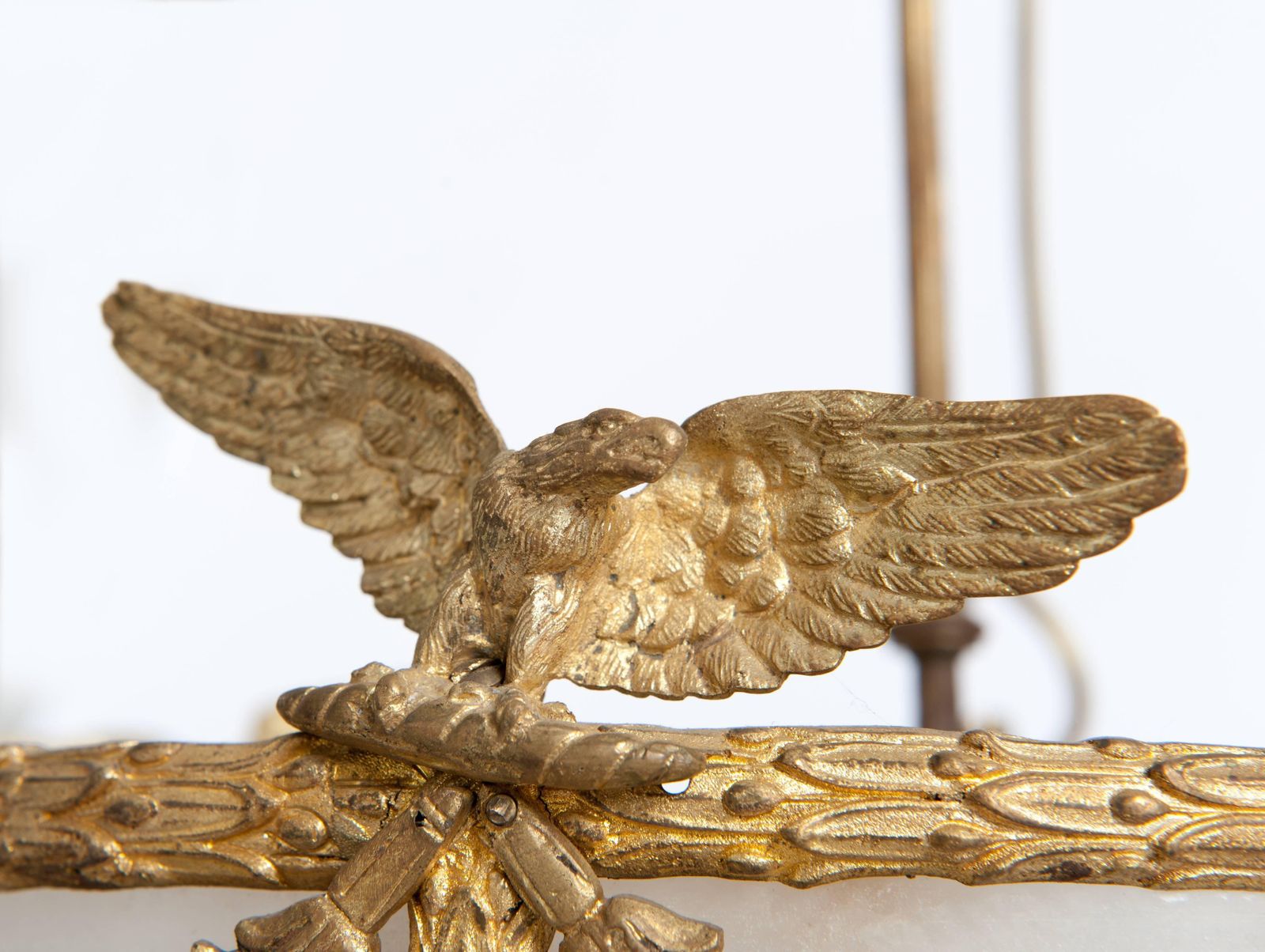 Impressive French Empire Chandelier, Firegilded Bronze With Alabaster 1830s photo vinterior