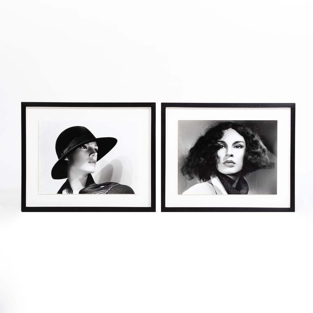 Pair Of Italian Midcentury Photographs In Black And White Of 2 Mannequins, 1960s photo furniture