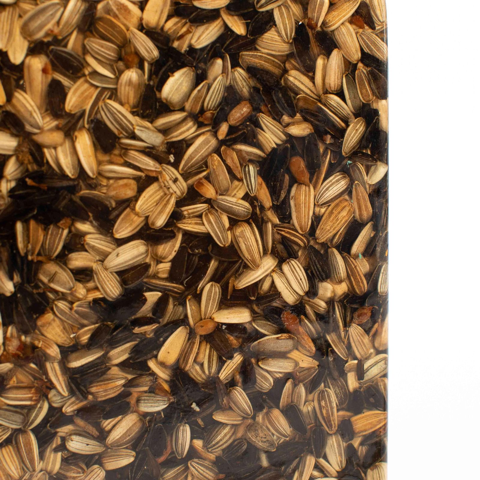 Lighting Italian Mid Century Table Lamp Out Of Sunflower Seeds And Resin R. Mazzi 1970s photo