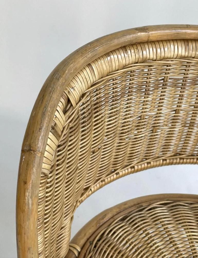 Pair Of Mid Century Franco Albini Style Bamboo, Rattan And Iron Chairs photo vinterior