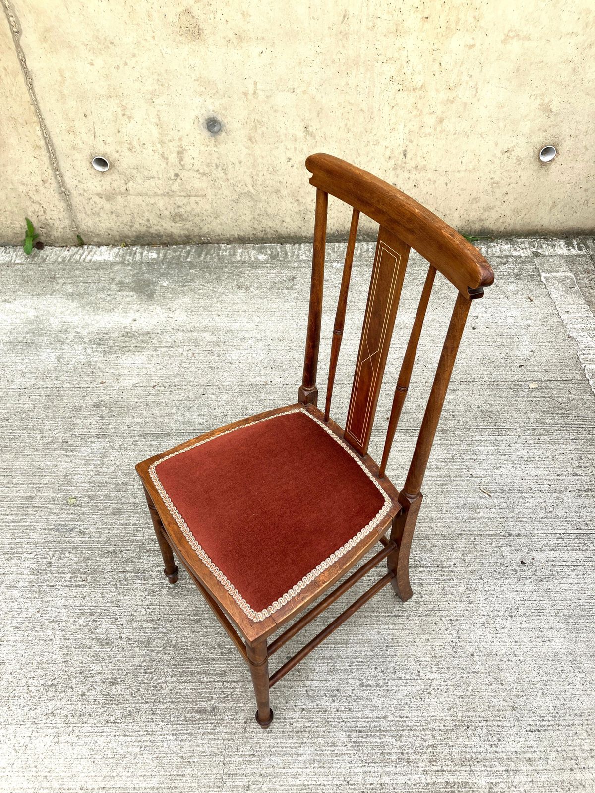 English Antique Inlaid Mahogany Arts & Crafts Side Chair Bedroom Chair photo 410.0