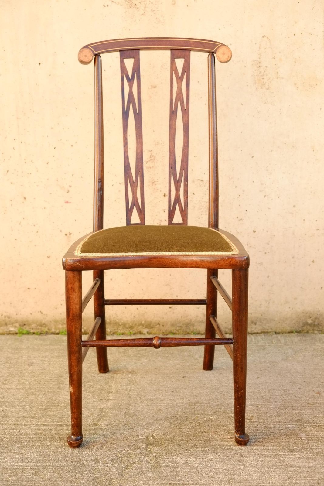 Exceptional English Inlaid Mahogany Arts & Crafts Side Chair Bedroom Chair photo furniture