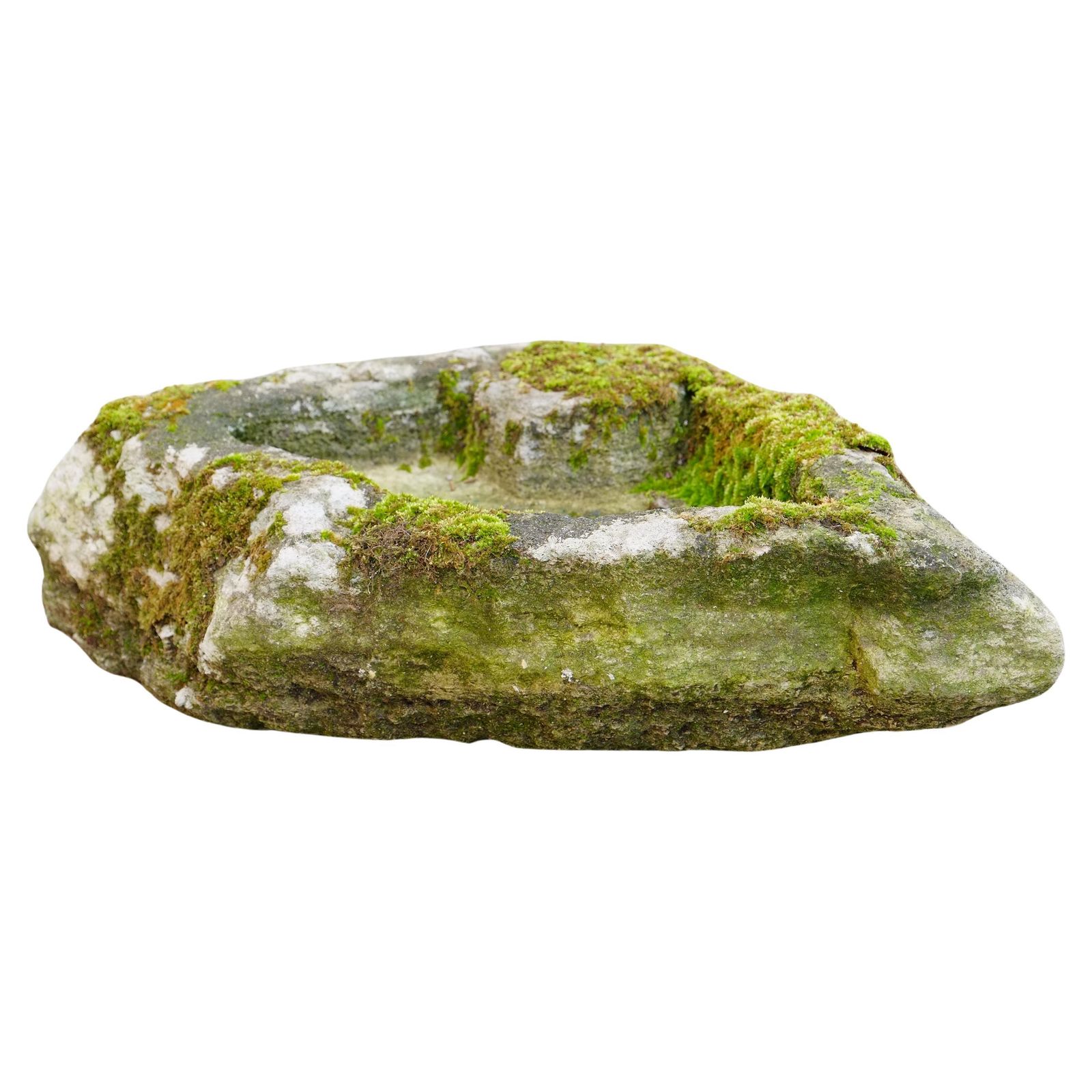 Primitive Carved Stone Trough, Weathered Planter, Bonsai Pot