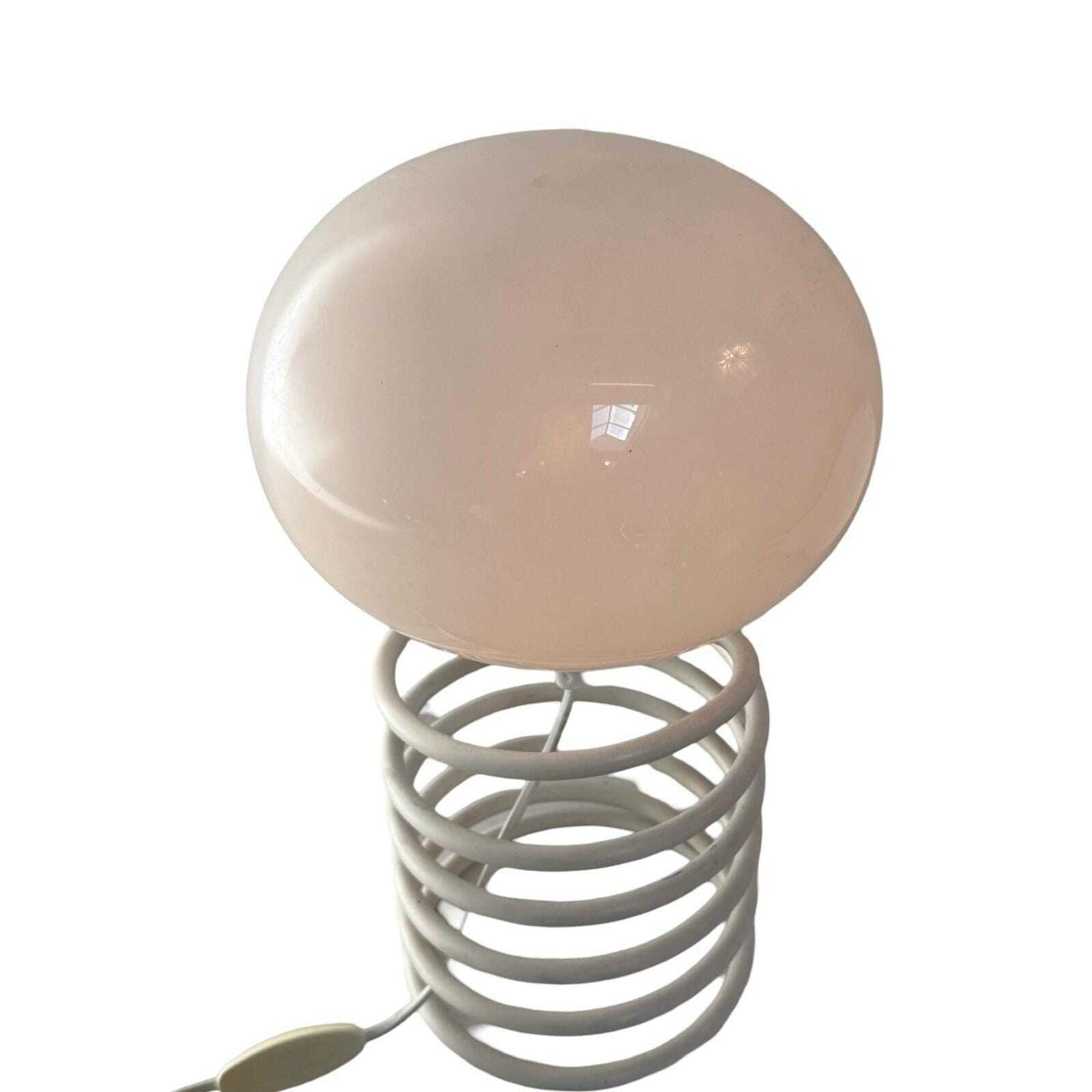 Ingo Maurer For Honsel   Space Age Design / Mcm Table Lamp   Opaline Glass Mounted On A Spiral Base photo for sale