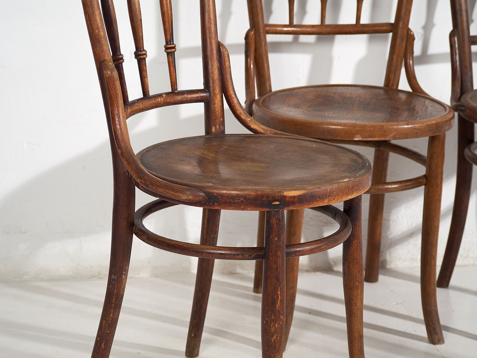 Antique Thonet Bentwood Chairs (C.1920). Set Of 4 Pieces #14 photo for sale