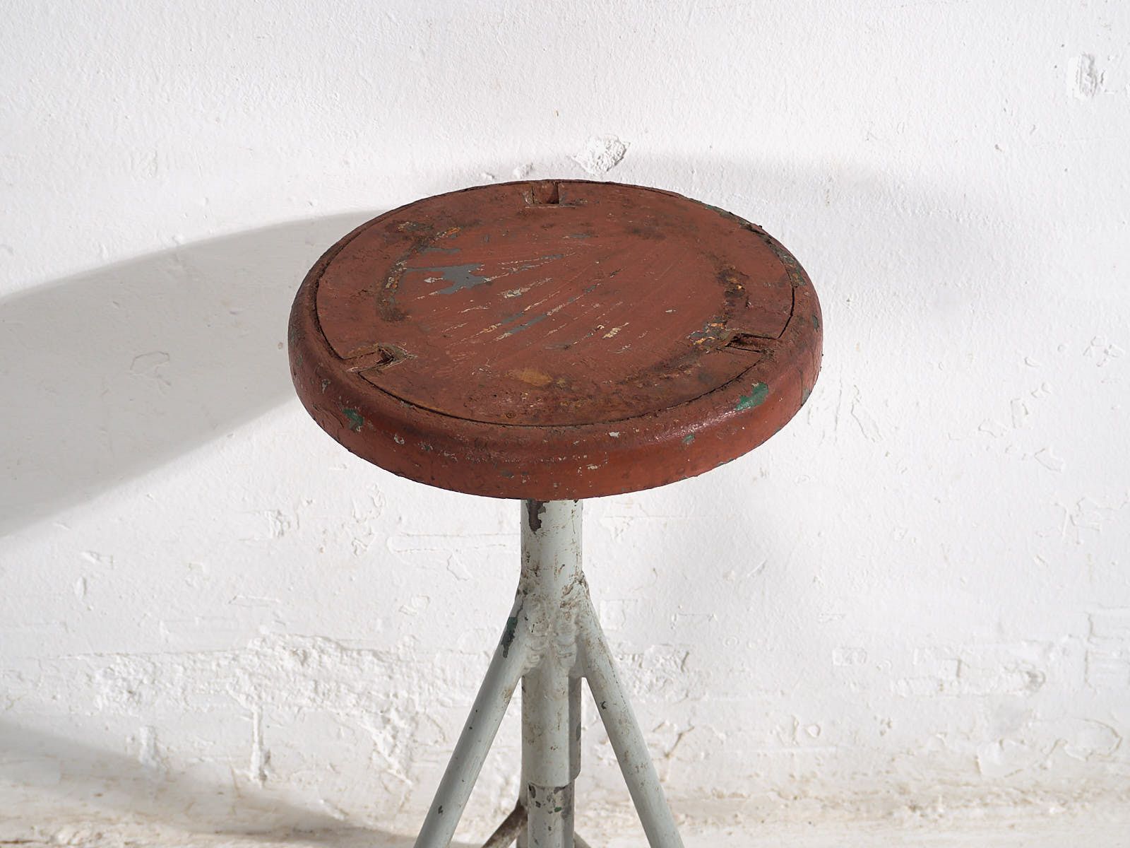 Industrial Style Round Metal Stool (C.1950) #9 photo for sale