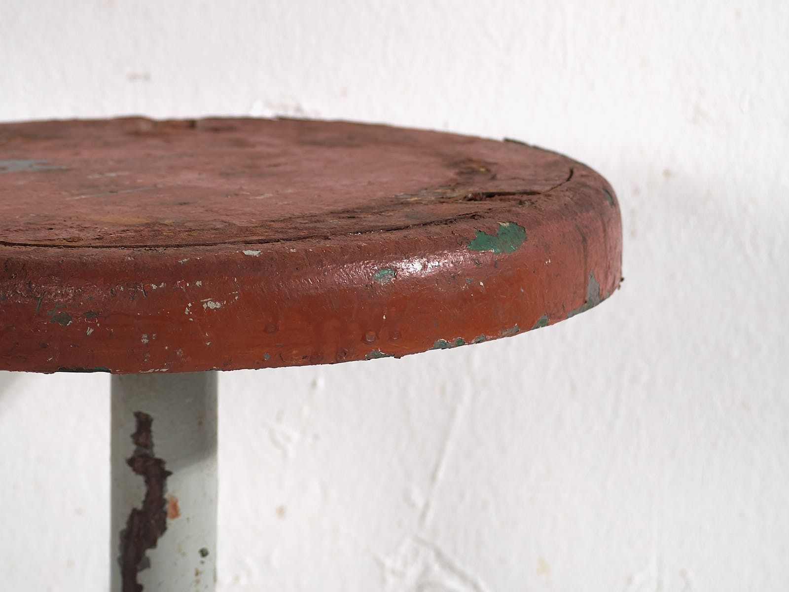 Industrial Style Round Metal Stool (C.1950) #9 photo Furniture