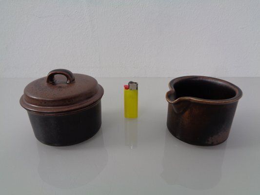 Finnish Ruska Milk Jug And Sugar Pot By Ulla Procope For Arabia, 1960s, Set Of 2 photo furniture