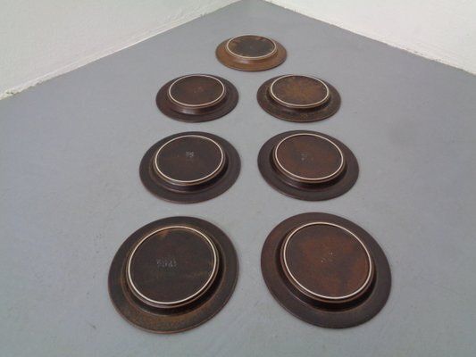 Ruska Plates By Ulla Procope For Arabia, Set Of 7, Finland, 1960s , Set Of 7 photo for sale