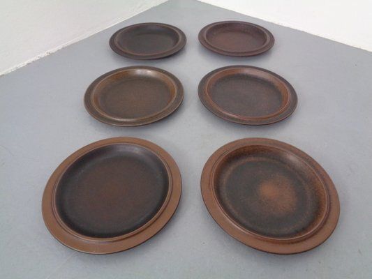 Large Russian Plates By Ulla Procope For Arabia, Set Of 6, Finland, 1960s , Set Of 6 photo for sale