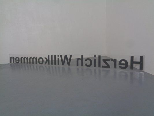 Large Acrylic Glass Sign Welcome, Germany, 1980s photo Home Decor