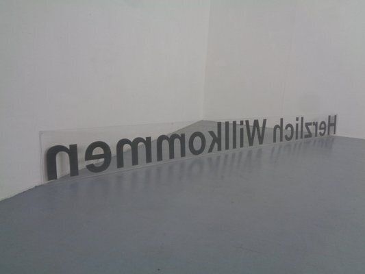 Large Acrylic Glass Sign Welcome, Germany, 1980s photo 276.0
