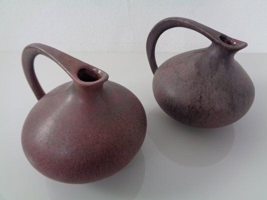 German 313 Ceramic Vases By Kurt Tschörner For Ruscha, 1960s, Set Of 2 photo vintage