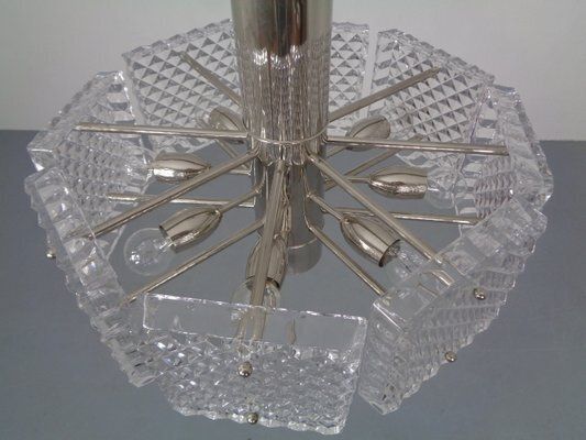 photo buy Swedish Glass Chandelier From Orrefors, 1960s