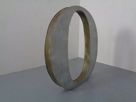 Large Industrial Letter O In Aluminum, 1960s photo vinterior