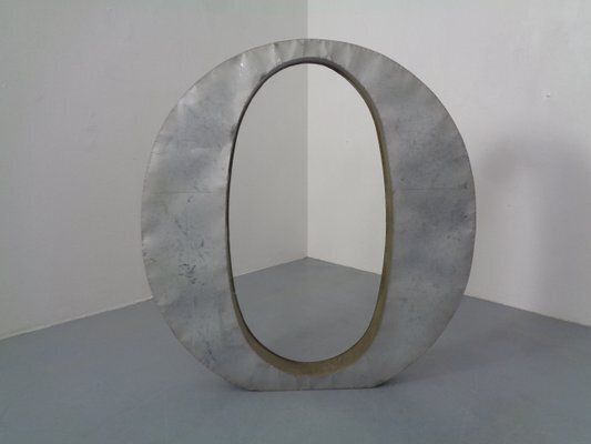 Large Industrial Letter O In Aluminum, 1960s photo vintage