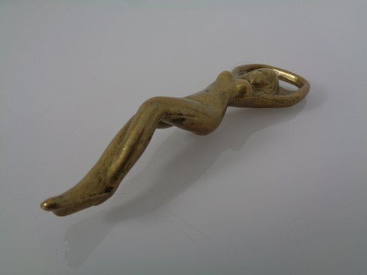 Home Decor Nude Woman Bottle Opener In Brass, Germany, 1960s photo