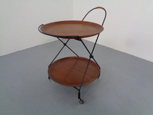 Mid Century Teak And Metal Serving Bar Cart By Paul Nagel For Jie Gantofta, Sweden, 1960s photo 301.0