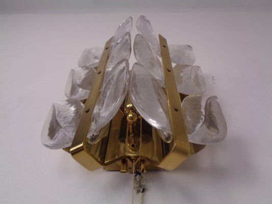 Austrian Florida Glass And Brass Sconce By J.T. Kalmar For Kalmar Franken Kg, 1960s photo vinterior