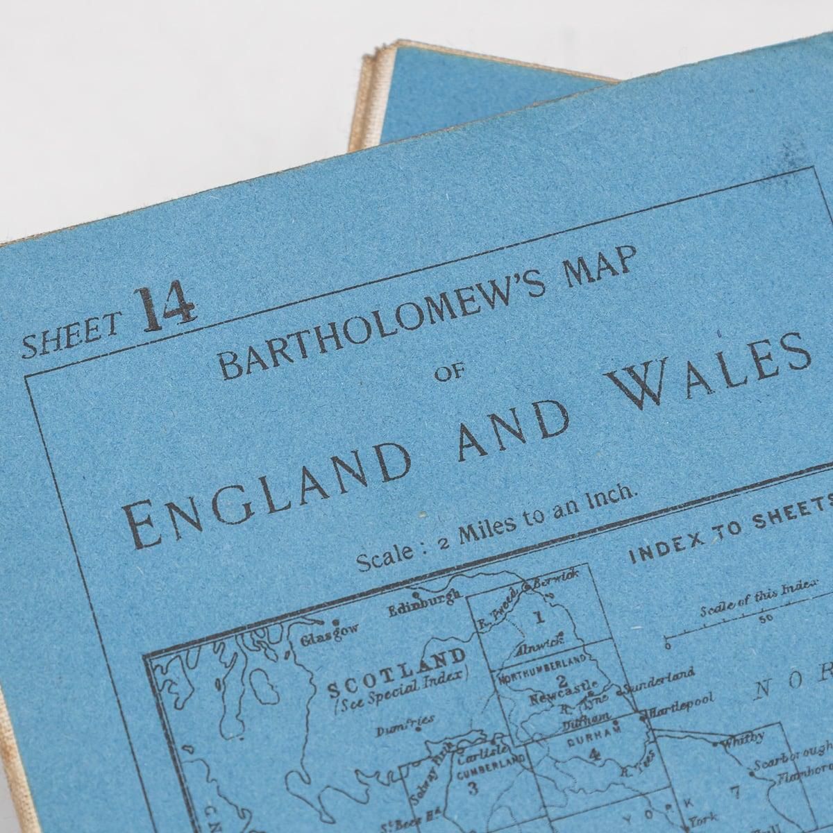 1943.0 20thc Leather Cased Collection Of Bartholomew Maps Of Great Britain C.1920 photo